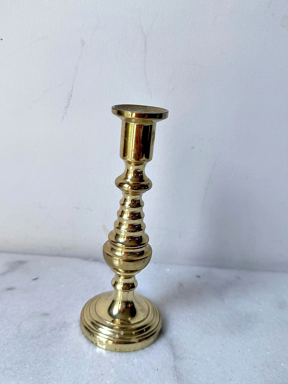 Vintage Solid Brass 5" Candlestick Holder - Classic Traditional Style